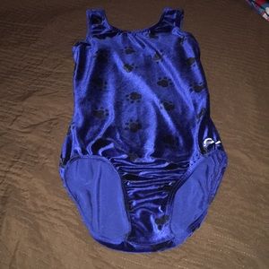 GK leotard adult xsmall dark blue velvet 🐾 prints